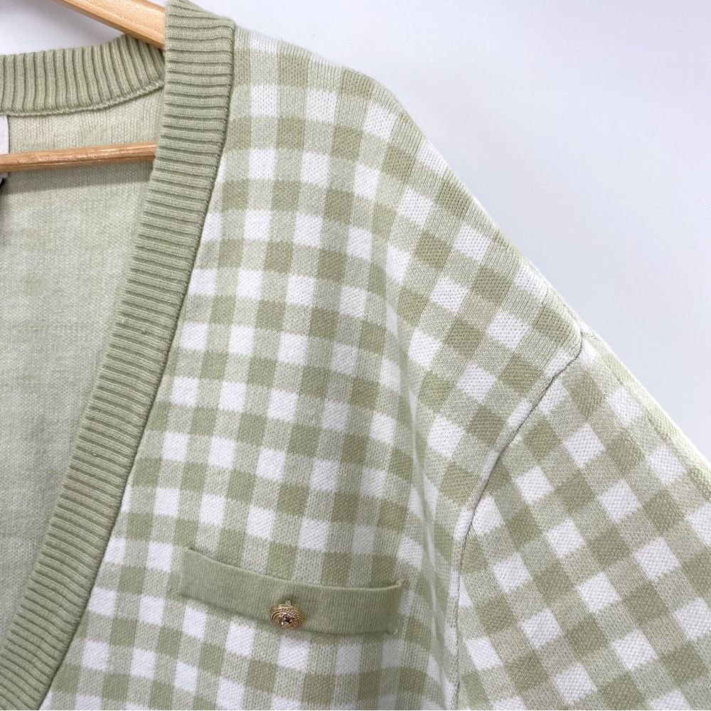 Joie Gingham Boyfriend Oversized Cardigan Sweater New Country House Chic - Picture 7 of 14